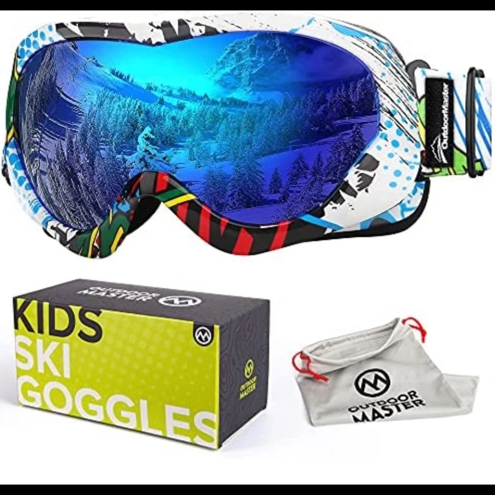 NWT  Kids Ski Goggles - Helmet Compatible Snow Goggles for Boys & Girls